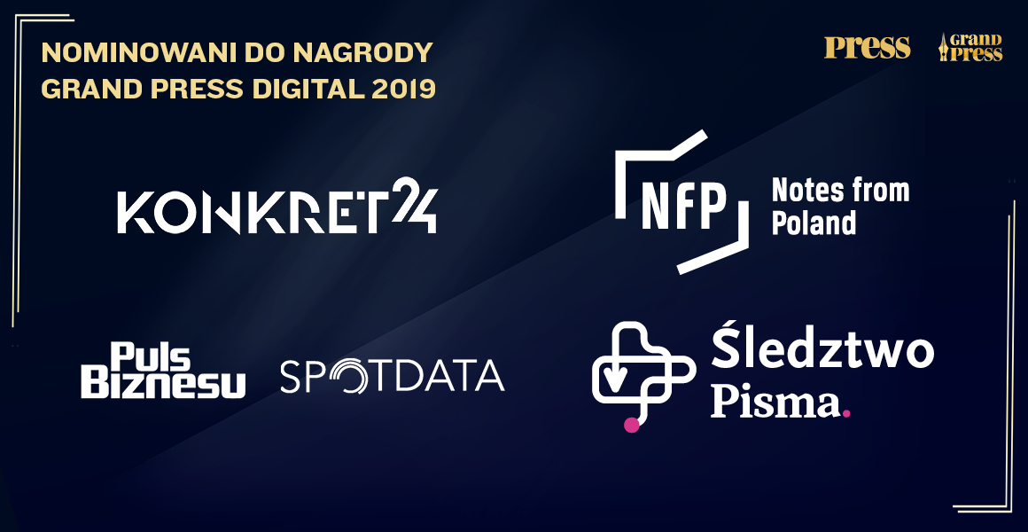 Nominacje do Grand Press Digital 2019 redakcja "Press" przyznaje po konsultacji z ekspertami